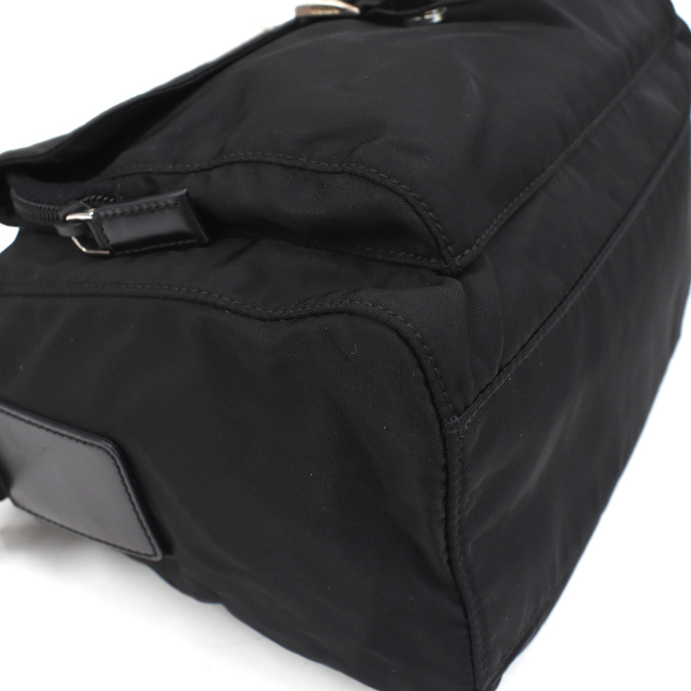 Prada Triangular Logo Nylon Leather Shoulder Bag … - image 5